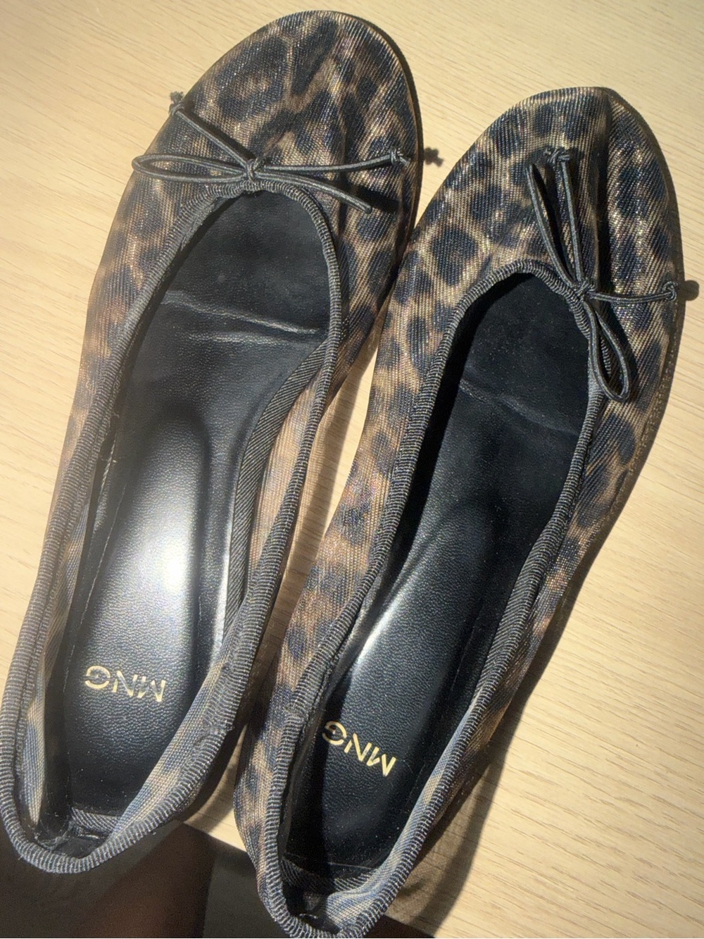 Mango mesh Leopard-Print Ballet Flats - Brown & Black
